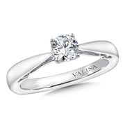 14K White Gold Petite Tapered Solitaire Engagement Ring