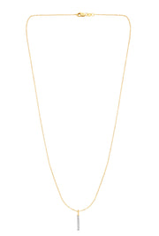 14K Yellow Gold .06 Carat Diamond Bar Necklace