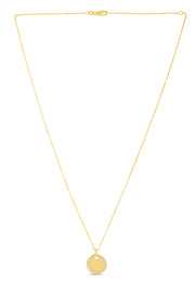 14K Yellow Gold Round Diamond Tag Necklace
