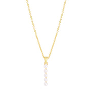 14K Yellow Gold Pearl I Initial Necklace