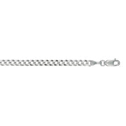14K White Gold 3.6mm Comfort Curb Chain Necklace