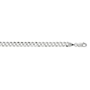 14K White Gold 4.7mm Comfort Curb Chain Necklace