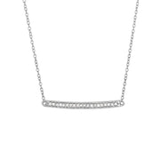 14K White Gold .12 Carat Diamond Bar Necklace