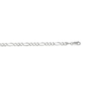 14K White Gold 3.8mm Figaro Chain Necklace