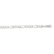 14K White Gold 4.6mm Figaro Chain Necklace