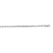 14K White Gold 3mm Heart Chain Necklace