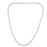 14K White Gold 3.14mm Fancy Ice Chain Necklace