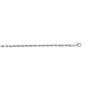 14K White Gold 3mm Diamond Cut Royal Rope Chain Necklace