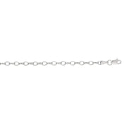 14K White Gold 3.2mm Lite Oval Rolo Chain Necklace