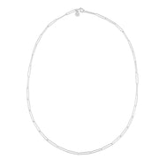 14K White Gold Lungo Paperclip Chain Necklace