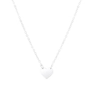 14K White Gold Mini Heart Pendant Necklace