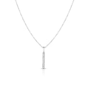 14K White Gold .06 Carat Diamond Bar Necklace