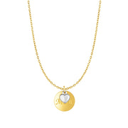 10K Two-Tone Gold "Mom" Necklace