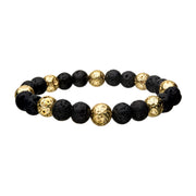 Gold Plated & Lava Beads Bracelet