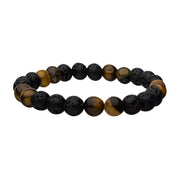Lava & Tiger Eye Yellow Beads Bracelet