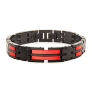 Matte Black & Red-Plated Dante Link Bracelet