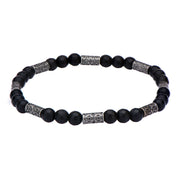 Black Hematite with Antique Steel Beads Bracelet