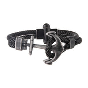 Black Antiqued Mesh Anchor Bracelet