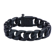 Black Plated Curb Chain Bracelet. 8 1/2 inch long