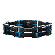 Two-Tone Blue Hammered Modern Bracelet