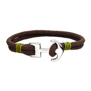 Brown Paracord Rope with Steel Anchor Clasp Bracelet