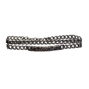 Stainless Steel & Gun Metal IP Double Wrap Chain & ID Terra Bracelet