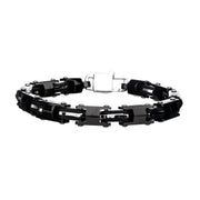 Black IP Motor Chain Design & Lobster Clasp Bracelet