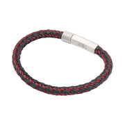 Black & Red Woven Rubber Bracelet
