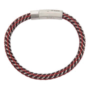 Red & White Woven Rubber Bracelet