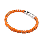 Men’s Mix Orange Woven Leather Bracelet