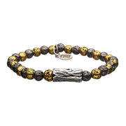 6mm Gold Beads with Hematite Beads String Bracelet