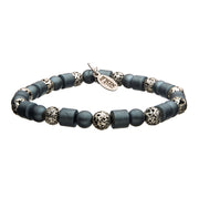 6mm Matte Beads with Grey Hematite Beads String Bracelet