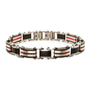 Black & Red-Plated Reversible Link Bracelet