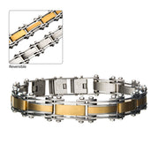 Steel & Gold Plated Reversible Bracelet