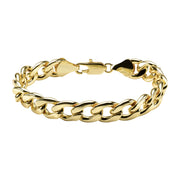 Gold Plated Diamond Cut Curb Chain Bracelet