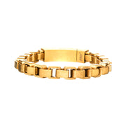 Steel & Gold Plated Bold Box Bracelet