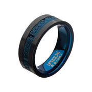 Matte Blue IP & Carbon Fiber Ring