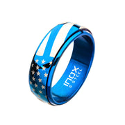 Blue IP Spinner American Flag Pride Ring
