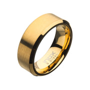 8MM Gold IP Plated Stainless Steel Satin Band Ring
