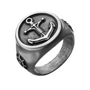 Steel Finish with Compass & Vintage Anchor Ring
