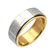 Gold Plated Center Lord's Prayer Spinner Ring