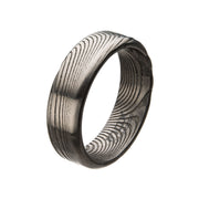 Damascus 7mm Matte Steel Band Ring