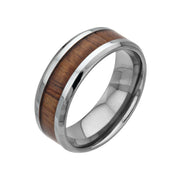 Wood Inlay Titanium Ring