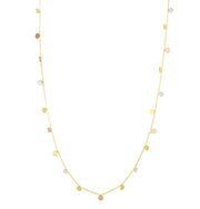 14K Tri-Color Gold Dangling Circles Necklace