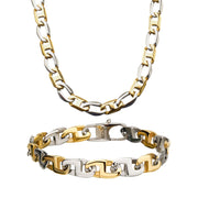 8mm Gold Plated Mariner Chain Set