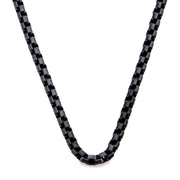 Black Round Bold Box Chain Necklace