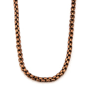 Rose Gold Plated Round Box Chain Necklace