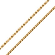 3mm Plated Gold Round Wheat Chain Necklace