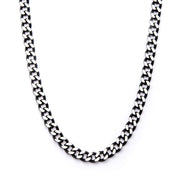 Black Plated Diamond Cut Chain Necklace
