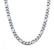 Steel Blue Plated Figaro Chain Necklace